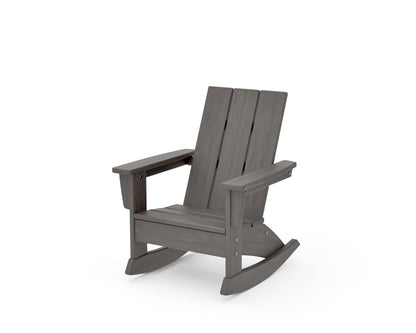 POLYWOOD Kids Modern Adirondack Rocking Chair in Driftwood