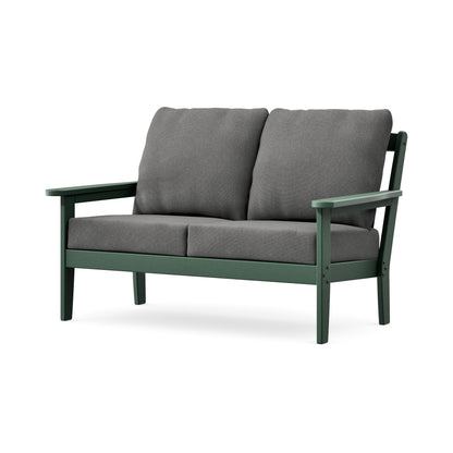 POLYWOOD Cottage Deep Seating Loveseat in Green / Ash Charcoal