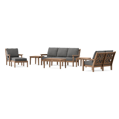 POLYWOOD Chippendale 7-Piece Deep Seating Set in Teak