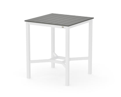 POLYWOOD Main Street 36 x 36 Bar Table in White / Slate Grey