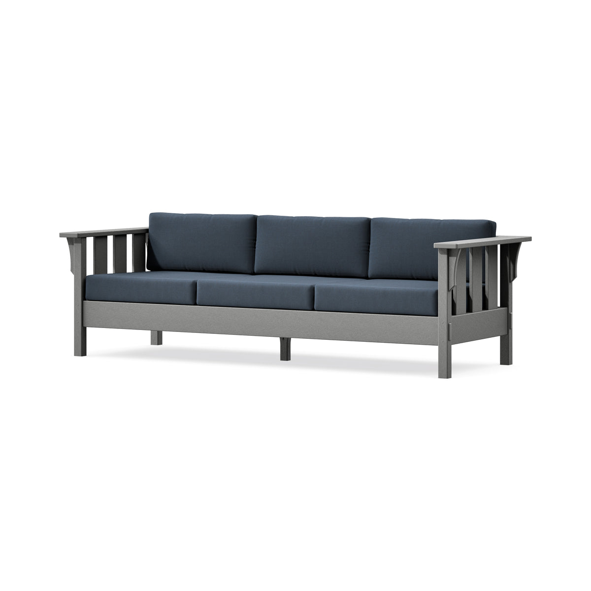 POLYWOOD Acadia Deep Seating Sofa in Slate Grey / Marine Indigo