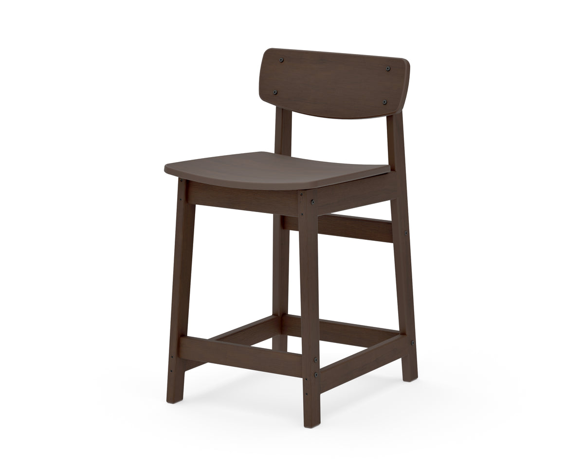 POLYWOOD Modern Studio Urban Lowback Counter Chair in Kona