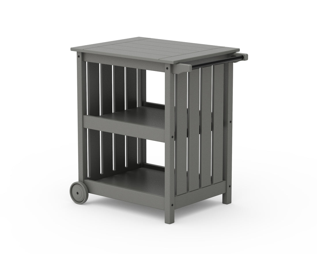 POLYWOOD Vineyard Bar Cart in Slate Grey