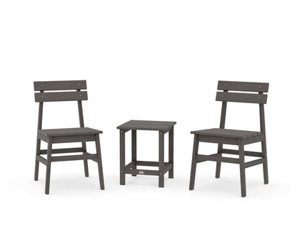 POLYWOOD Modern Studio Plaza Chair 3-Piece Seating Set in Driftwood