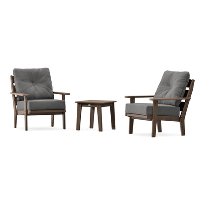 POLYWOOD Lakeside 3-Piece Deep Seating Chair Set in Kona