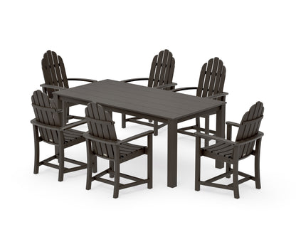 POLYWOOD Classic Adirondack 7-Piece Parsons Dining Set in Vintage Coffee