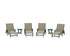 POLYWOOD 6-Piece Coastal Woven Chaise with Arms Lounge Set in Green / Dune Grass