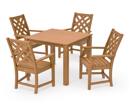 POLYWOOD Wovendale 5-Piece Parsons Dining Set in Natural