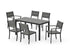 POLYWOOD Main Street 7-Piece Dining Set with Main Street 30 x 60 Dining Table in Black / Slate Grey