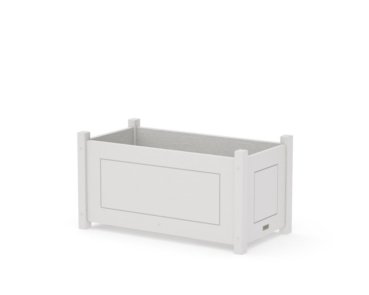 POLYWOOD Country Living Rectangle Double Planter Box in Vintage White