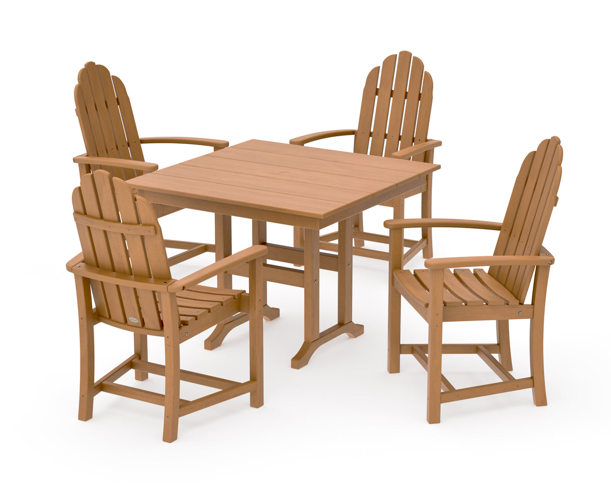 POLYWOOD Classic Adirondack 5-Piece Farmhouse Dining Set in Natural