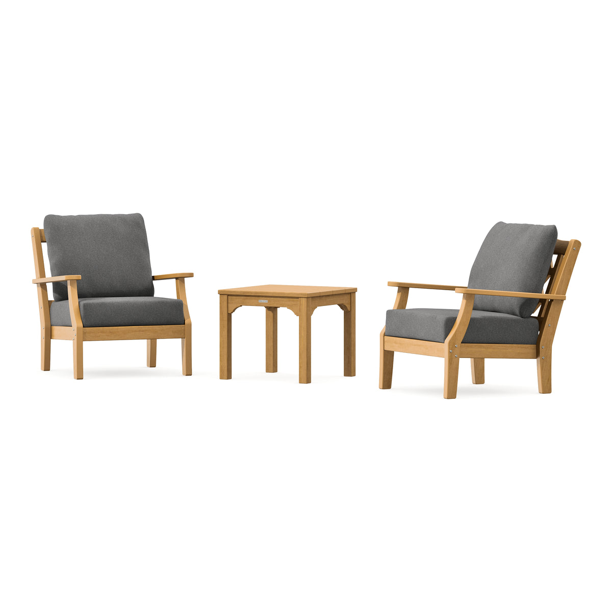 POLYWOOD Chinoiserie 3-Piece Deep Seating Set in Natural