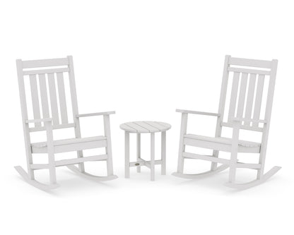 POLYWOOD Estate 3-Piece Rocking Chair Set in Vintage White