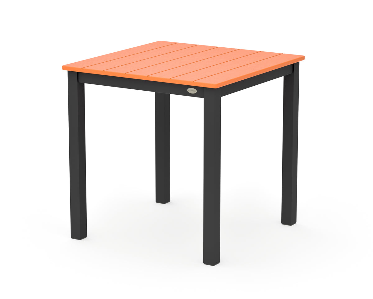 POLYWOOD Main Street 30 x 30 Dining Table in Black / Tangerine
