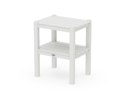 POLYWOOD Two Shelf Side Table in Vintage White