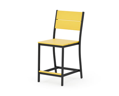 POLYWOOD Main Street Counter Side Chair in Black / Lemon