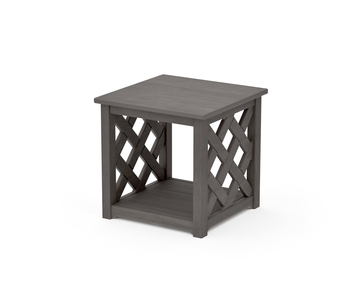POLYWOOD Wovendale Accent Table in Driftwood