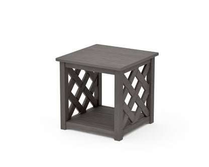 POLYWOOD Wovendale Accent Table in Driftwood