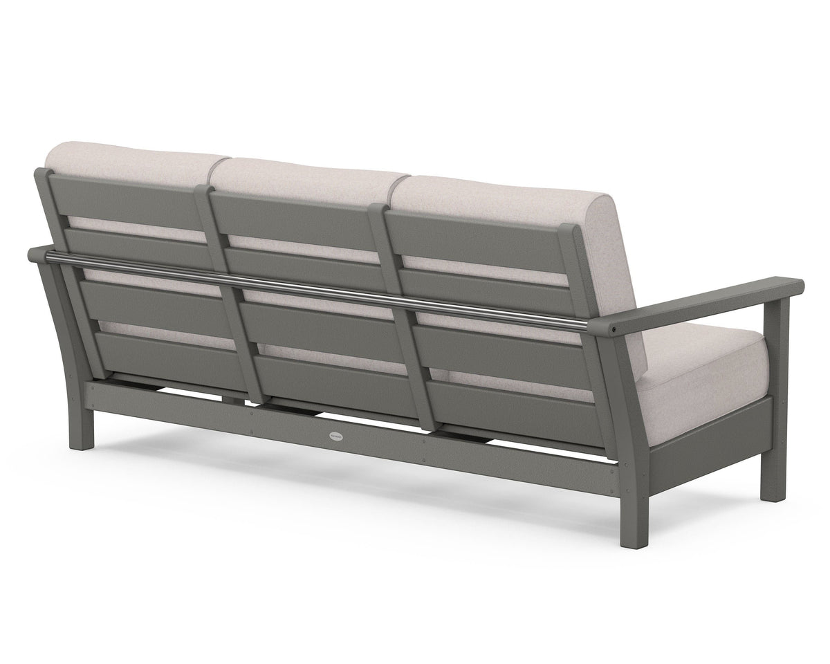 POLYWOOD Harbour Deep Seating Sofa in Slate Grey