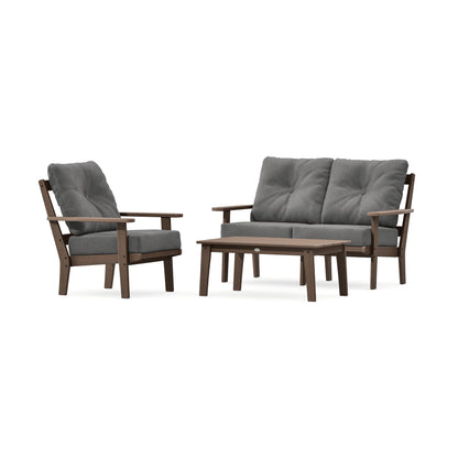 POLYWOOD Prairie 3-Piece Deep Seating Set with Loveseat in Kona
