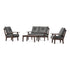 POLYWOOD Prairie 4-Piece Deep Seating Set with Loveseat in Mahogany