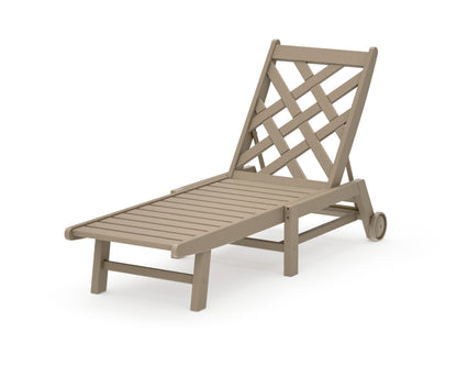 POLYWOOD Wovendale Chaise with Wheels in Vintage Sahara