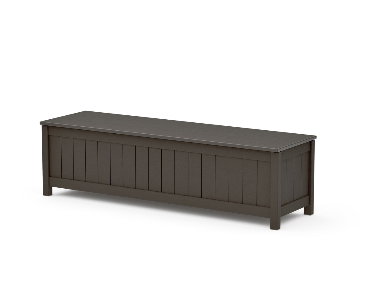 POLYWOOD Vineyard 60" Storage Bench in Vintage Coffee