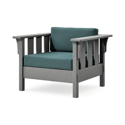 POLYWOOD Acadia Deep Seating Chair in Slate Grey / Ocean Teal