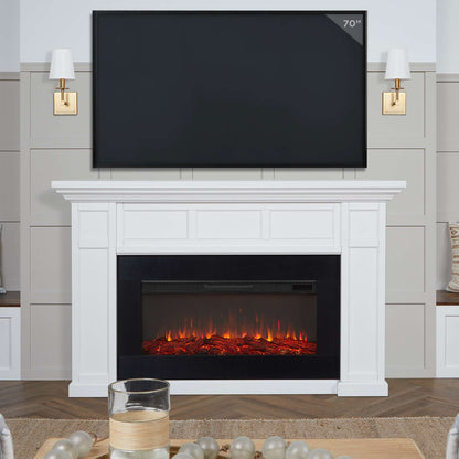 Alcott Landscape White Electric Fireplace