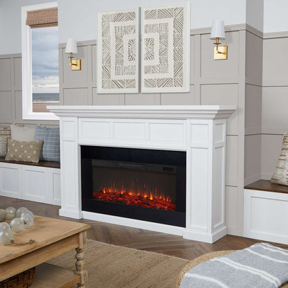 Alcott Landscape White Electric Fireplace