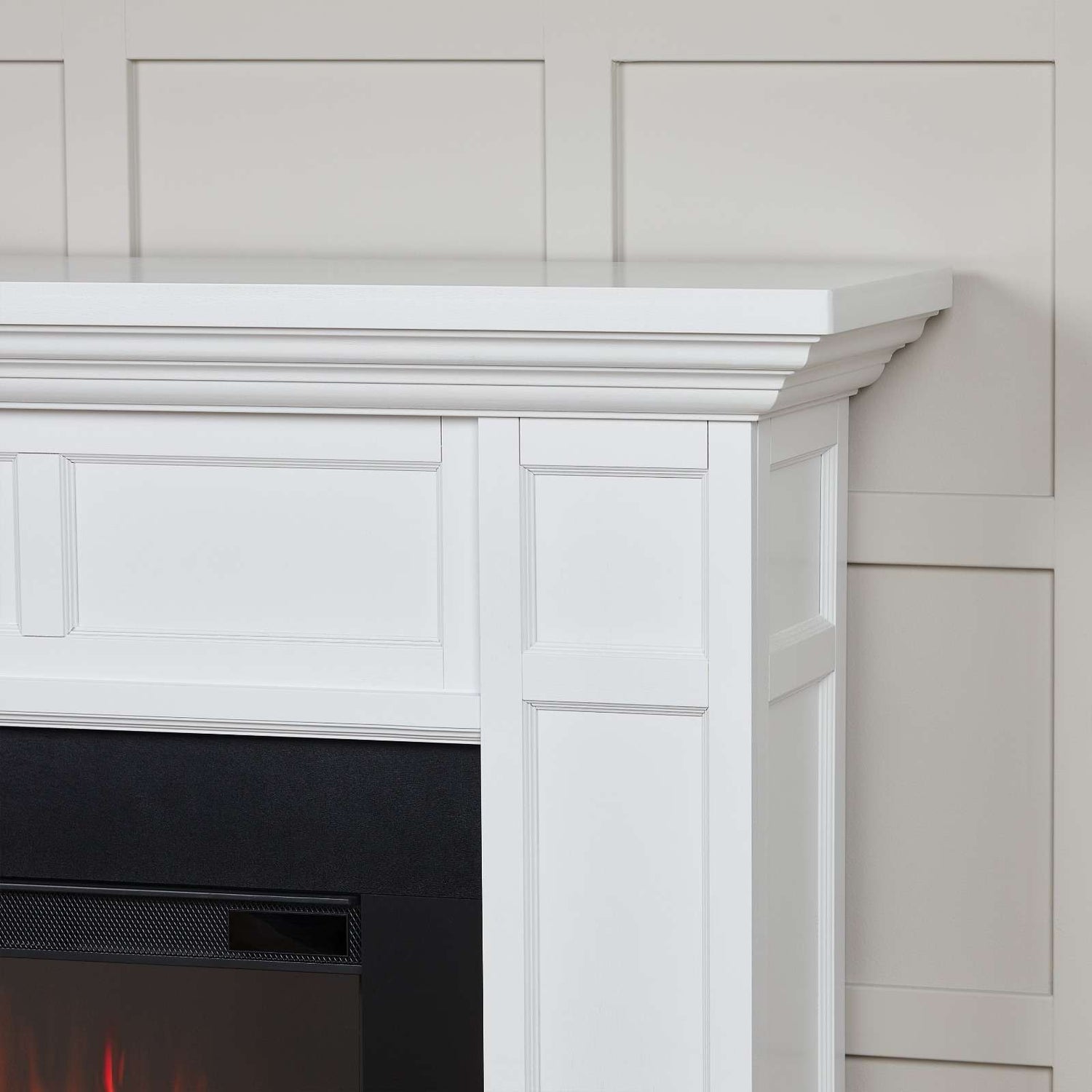 Alcott Landscape White Electric Fireplace