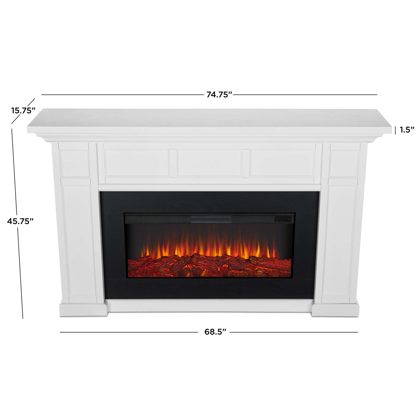Alcott Landscape White Electric Fireplace