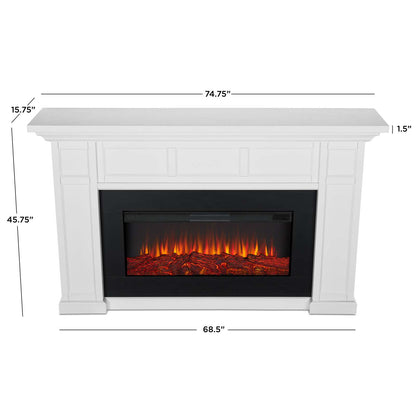 Alcott Landscape White Electric Fireplace