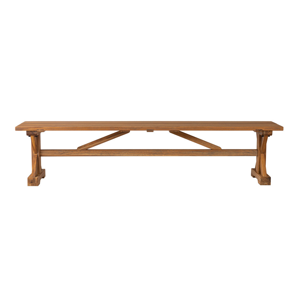 Lloyd Flanders Teak 79" Dining Bench, lifestyle photo 2