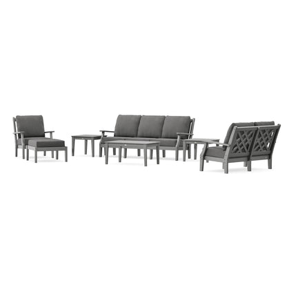 POLYWOOD Country Living Wovendale 7-Piece Deep Seating Set in Slate Grey