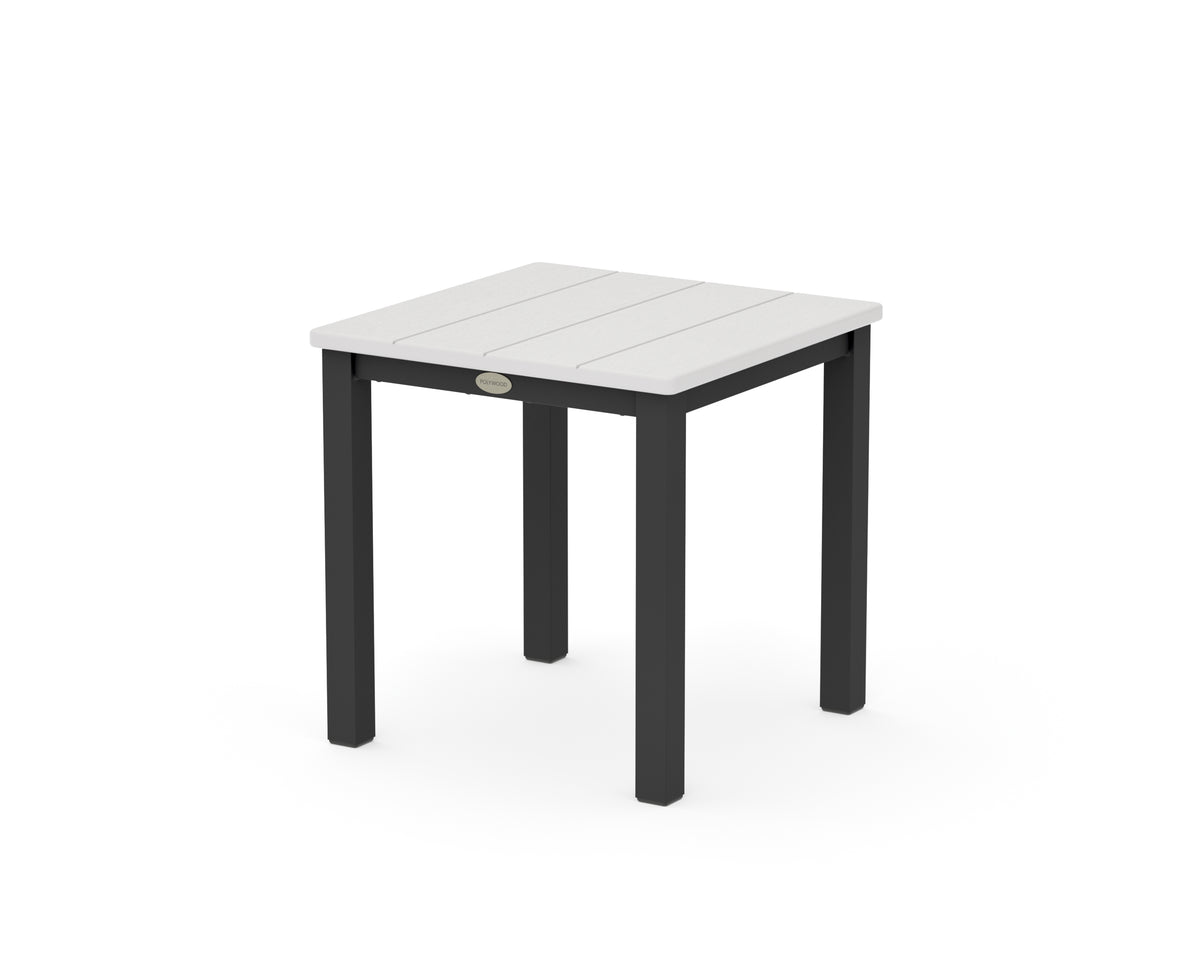 POLYWOOD Main Street 18" Side Table in Black / Vintage White