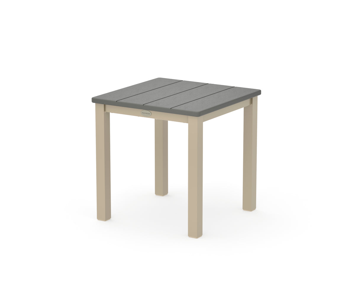 POLYWOOD Main Street 18" Side Table in Sand / Slate Grey