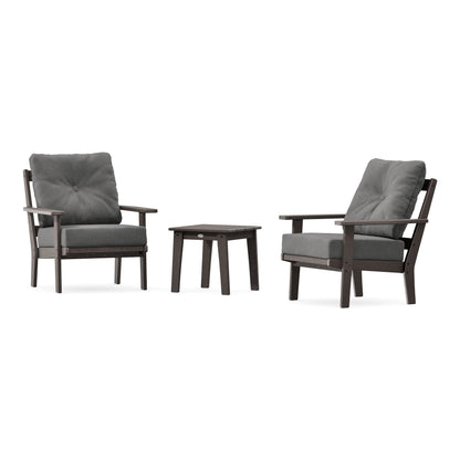 POLYWOOD Prairie 3-Piece Deep Seating Set in Vintage Coffee