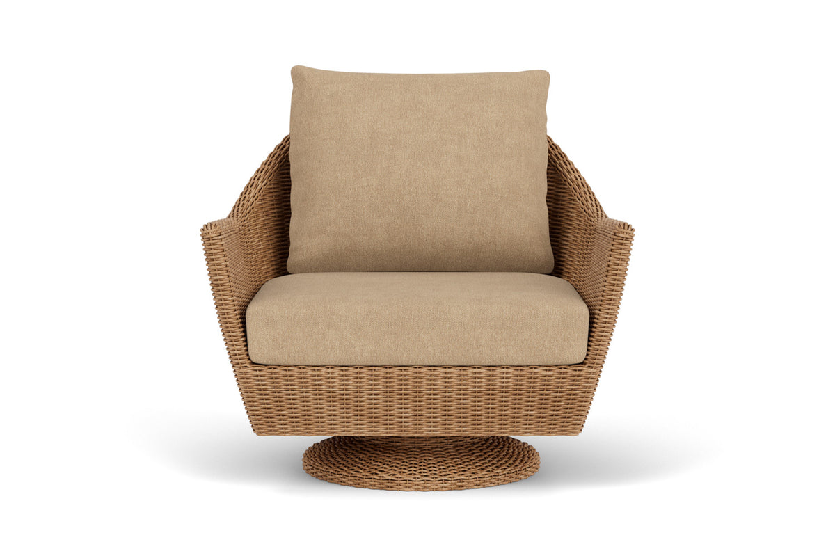 Lloyd Flanders Tobago Swivel Rocker Lounge Chair with Hayden Sand fabric