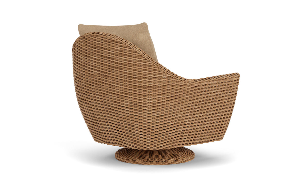 Lloyd Flanders Tobago Swivel Rocker Lounge Chair with Hayden Sand fabric, view 6