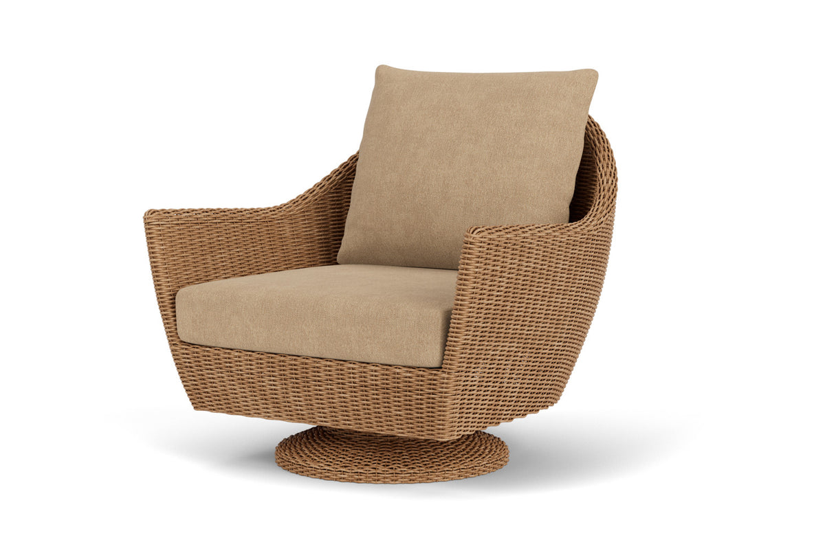 Lloyd Flanders Tobago Swivel Rocker Lounge Chair with Hayden Sand fabric, view 10