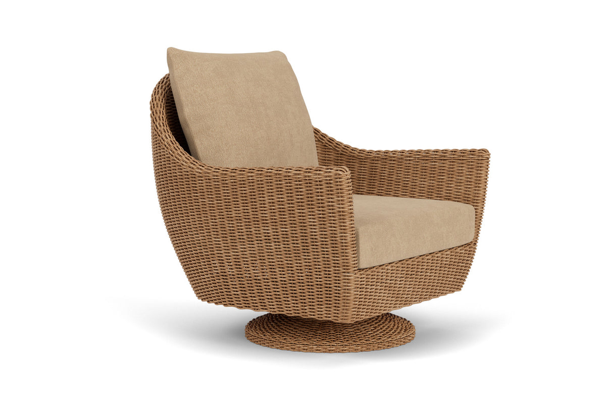 Lloyd Flanders Tobago Swivel Rocker Lounge Chair with Hayden Sand fabric, view 3