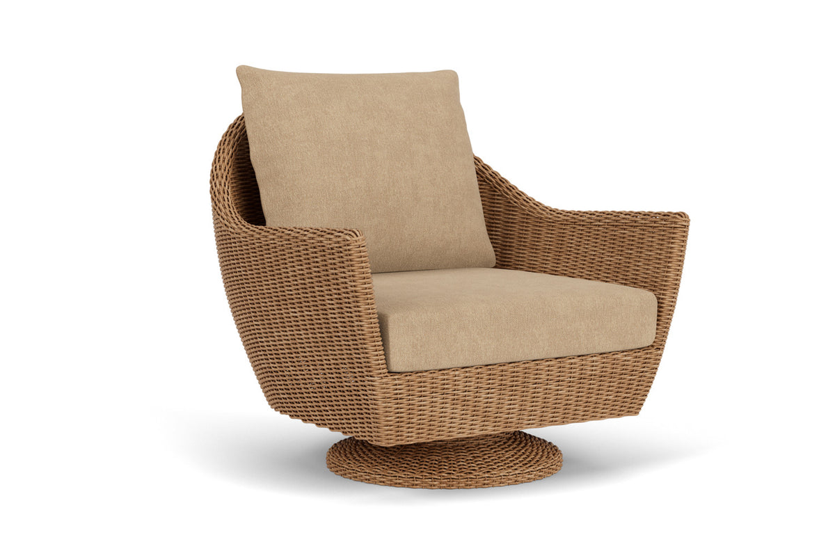 Lloyd Flanders Tobago Swivel Rocker Lounge Chair with Hayden Sand fabric, view 2