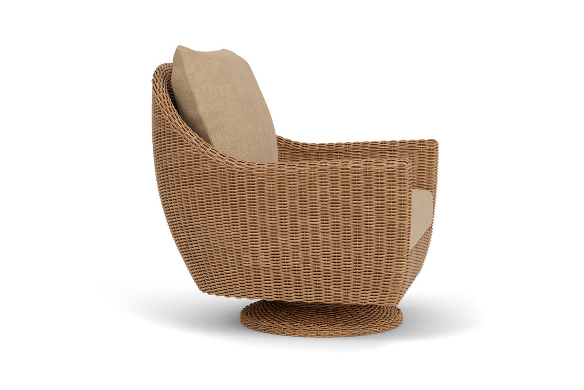 Lloyd Flanders Tobago Swivel Rocker Lounge Chair with Hayden Sand fabric, view 4