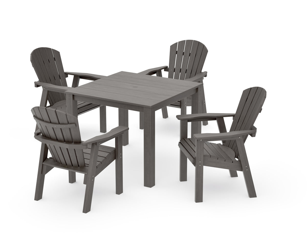 POLYWOOD Seashell Coast 5-Piece Parsons Dining Set in Driftwood