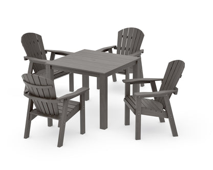 POLYWOOD Seashell Coast 5-Piece Parsons Dining Set in Driftwood