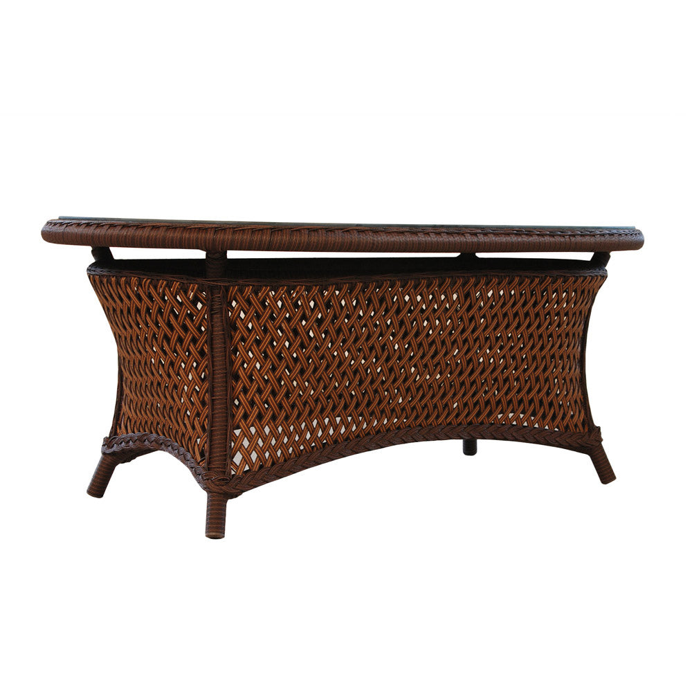 Lloyd Flanders Grand Traverse 43" Oval Cocktail Table, lifestyle photo 1