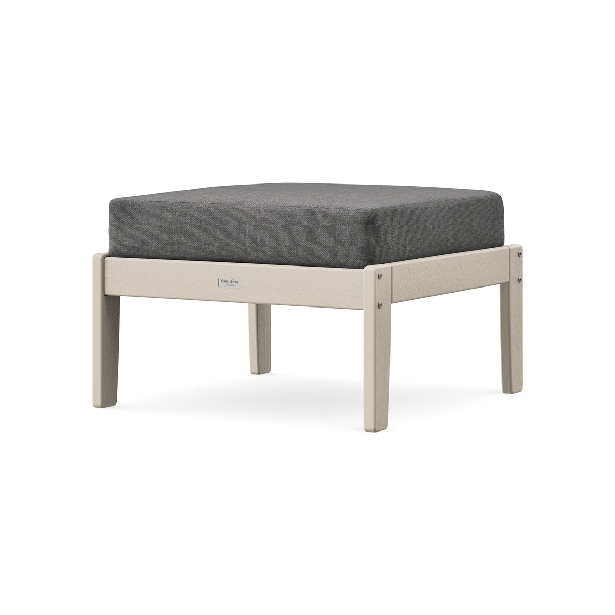 POLYWOOD Cottage Deep Seating Ottoman in Sand / Ash Charcoal