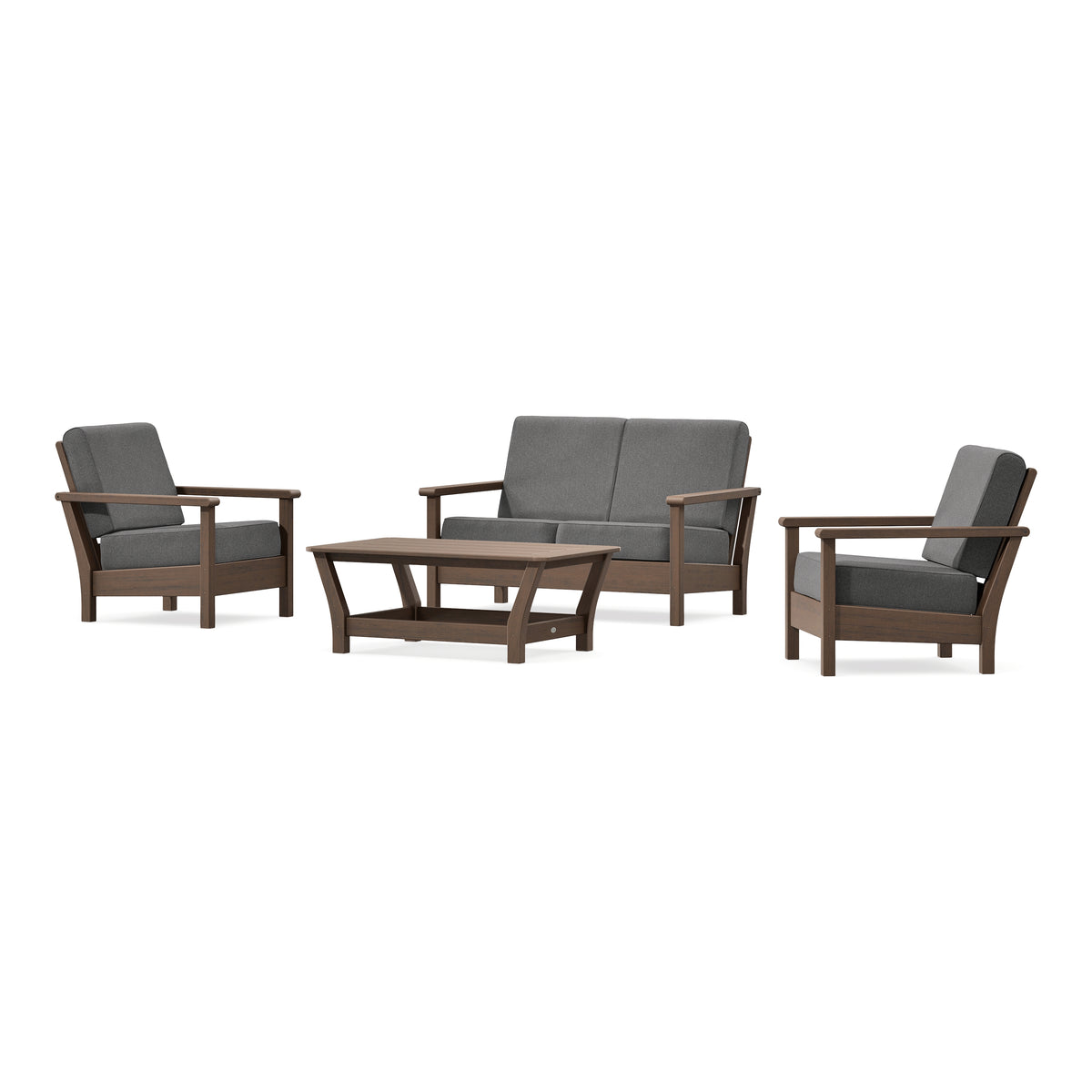 POLYWOOD Harbour 4-Piece Deep Seating Set in Kona