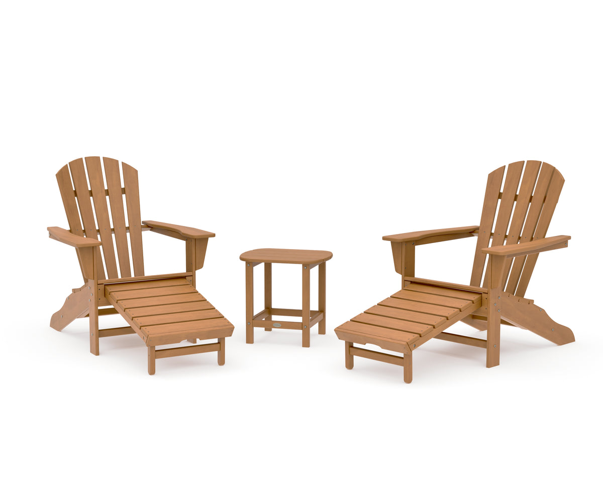 POLYWOOD Palm Coast Ultimate Adirondack 3-Piece Set in Natural